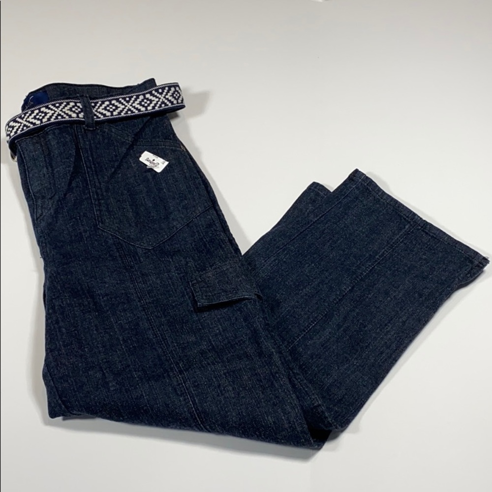 Gloria Vanderbilt SZ 8 Belted Blue Denim Jeans Capri New. D22 - Picture 2 of 12